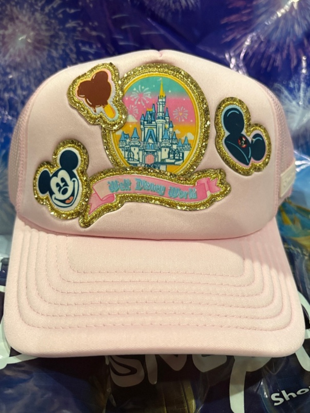 Stoney Clover Lane Pink Walt Disney World Castle & Mickey Trucker Hat